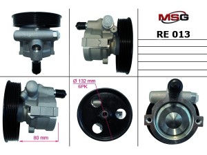 RE013 (MSG) Насос ГУРRenault Kangoo 97-07 Nissan Kubistar 03-08 Dacia Logan 04-12