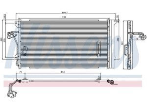 94667 (NISSENS) Радиатор кондиционераVW Touareg 02-10 Audi Q7 05-15 Porsche Cayenne 02-10