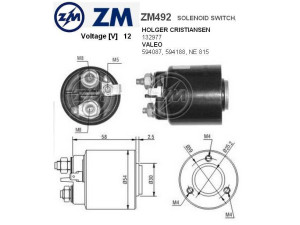 ZM492 (ZM) Втягивающее реле стартера