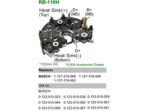 RB-110H (MOBILETRON) Диодный мост генератора