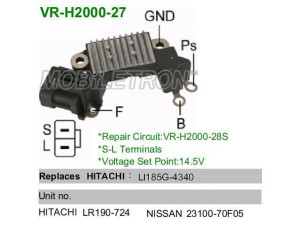 VR-H2000-27 (MOBILETRON) Реле регулятор генератора
