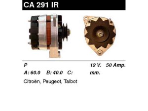 CA291IR (MSG Rebuilding) ГенераторPeugeot 205 87-98