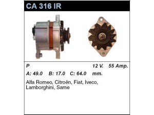 CA316IR (MSG Rebuilding) ГенераторFord Escort 80-86 Fiat Ducato 81-94 Iveco Daily E1 90-96