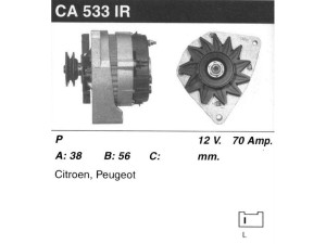 CA533IR (MSG Rebuilding) ГенераторPeugeot 205 87-98