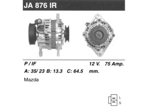 JA876IR (MSG Rebuilding) ГенераторMazda 626 92-97