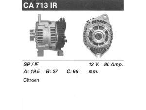 CA713IR (MSG Rebuilding) ГенераторFiat Ducato 94-02 Peugeot Partner 96-08 Citroen Berlingo 96-08