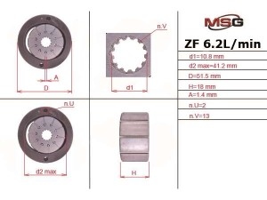 VW001ROTOR1 (MSG) Ротор, статор и пластины насоса ГУРAudi A6 04-11 Renault Master II 97-10 VW LT28-55 96-06