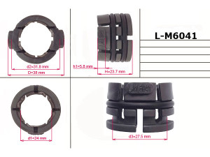 L-M6041 (EMMETEC) Втулка уплотнительная ГУР 24,00/33,50/37,00*5,00/23,00 тип 7ARenault Kangoo 97-07 Renault Megane II 03-09 Mercedes-Benz Citan 12-21