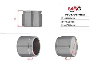 P604701-MSG (MSG) Поршень тормозного суппортаNissan X-Trail T32 14-21 Nissan Qashqai 07-14 Mazda CX-5 12-17