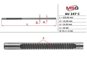 AU247C (MSG) Шток рулевой рейки с ГУРAudi A5 07-16 Audi A4 07-15