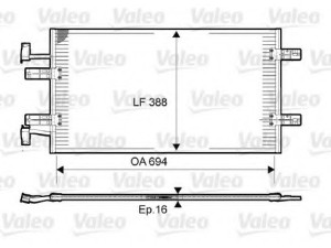 814171 (VALEO) Радиатор кондиционера 2.0DCI 16V, 2.5DCI 16VRenault Trafic 00-14 Nissan Primastar 02-14