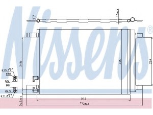 940319 (NISSENS) Радиатор кондиционераVW Tiguan 16- Audi A3 12-22 Skoda Octavia A7 13-19