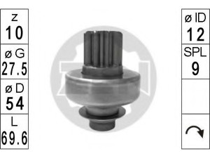 ZN1705 (ZEN) Бендикс стартераSsangYong Rodius 04-07 SsangYong Actyon 06-11 SsangYong Kyron 05-11