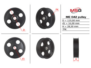 ME042PUL (MSG) Шкив насоса ГУРMercedes-Benz CLK W209 02-10 Mercedes-Benz E-Class W211 02-09 Mercedes-Benz Sprinter 906 06-18