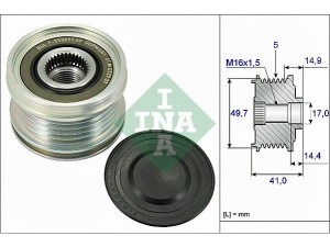 535010110 (INA) Шкив демпферный генератораMercedes-Benz B-Class W245 05-11 Mitsubishi Colt 02-12 Smart ForFour 04-06