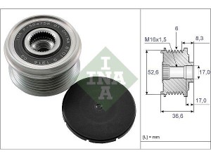 535013710 (INA) Шкив демпферный генератораRenault Koleos 08-16 Nissan X-Trail T31 07-14 Nissan X-Trail T32 14-21