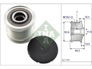 535014010 (INA) Шків демпферний генератораMercedes-Benz Sprinter 906 06-18 Jeep Grand Cherokee 05-10 Chrysler 300 LX 04-10