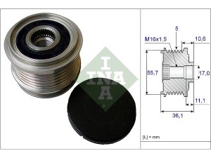 535016110 (INA) Шкив демпферный генератораFord Kuga 08-13 Volvo V40 12-19 Volvo V50 07-12