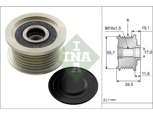 535024910 (INA) Шкив демпферный генератораSsangYong Actyon Sports 12- SsangYong Rodius 13- SsangYong Rexton 12-18