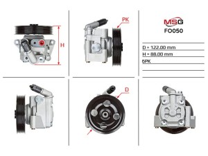 FO050 (MSG) Насос ГУРFord Mondeo IV 07-15 Ford Galaxy 06-15 Volvo V70 07-16