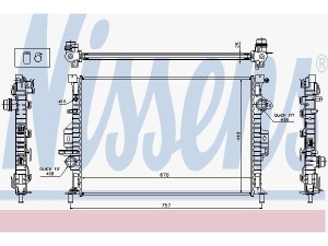 65615A (NISSENS) Радиатор основнойFord Focus III 11-18 Volvo V70 07-16 Land Rover Freelander 06-14