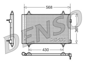 DCN07008 (DENSO) Радіатор кондиціонераPeugeot Partner 08- Citroen Berlingo 08-18 DS DS4 15-18