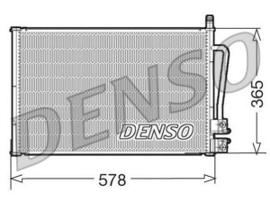 DCN10008 (DENSO) Радиатор кондиционераFord Fusion 02-12 Ford Fiesta 02-09 Mazda 2 03-07