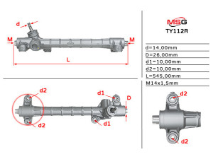 TY112R (KOYO) Рулевая рейка без ГУРToyota Avensis 03-10
