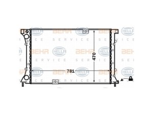 8MK 376 771-771 (HELLA) Радиатор основной с кондиционером под МКППRenault Trafic 00-14 Nissan Primastar 02-14 Opel Vivaro 01-14