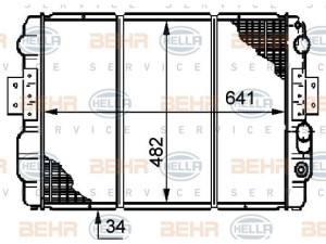 8MK 376 720-361 (HELLA) Радиатор основнойIveco Daily E1 90-96 Iveco Daily E2 96-99