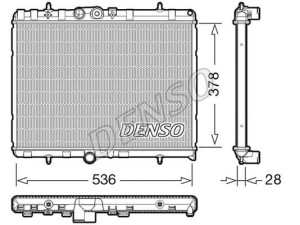 DRM07004 (DENSO) Радиатор основнойPeugeot 207 06-15 Peugeot 208 12-20 Citroen C3 09-16