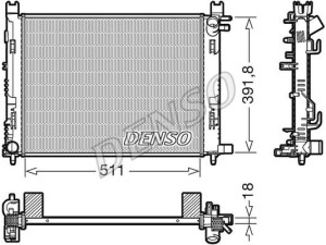 DRM37002 (DENSO) Радиатор основнойRenault Clio III 05-12 Renault Duster 10-18 Dacia Logan 12-22