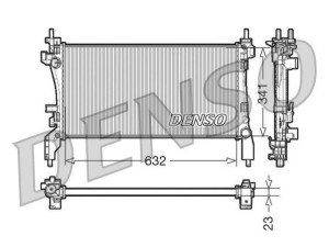 DRM07040 (DENSO) Радіатор основнийFiat Qubo 08-19 Peugeot Bipper 08-17 Citroen Nemo 08-17