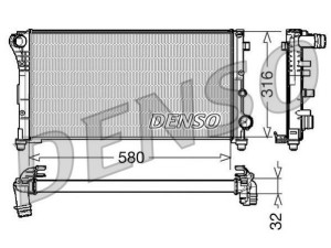 DRM09084 (DENSO) Радіатор основнийFiat Panda 03-12