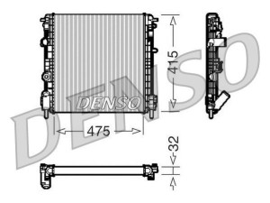 DRM23014 (DENSO) Радиатор основнойRenault Logan 04-13 Nissan Kubistar 03-08 Dacia Logan 04-12