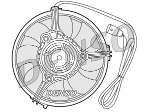 DER02001 (DENSO) Вентилятор основного радиатораVW Passat B5 96-05 Audi A6 97-04 Skoda Superb 01-08