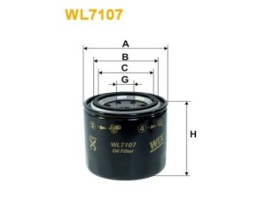 WL7107 (WIX FILTERS) Фильтр масляныйHonda Accord CG/СH 98-02 Mitsubishi Pajero II 91-99 Mazda 6 02-07