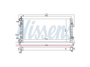 640012 (NISSENS) Радиатор основнойVW Polo 09-18 Audi A1 10-18 Skoda Fabia II 07-14