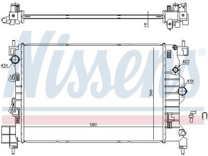 61697 (NISSENS) Радиатор основнойOpel Mokka 12-19 Chevrolet Trax 13-16 Chevrolet Aveo 12-17