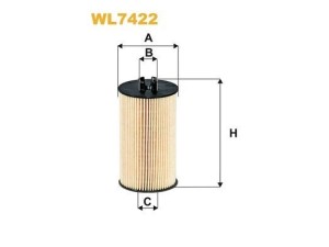 WL7422 (WIX FILTERS) Фильтр масляный вставкаFiat Croma 05-10 Opel Astra J 10-15 Chevrolet Aveo 06-16