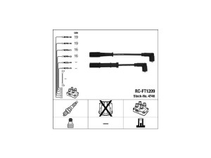 4746 (NGK) Провод высокого напряжения комплектFord Ka 08-16 Fiat Doblo 00-09 Lancia Ypsilon 03-11