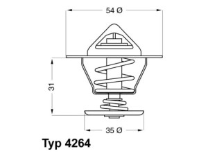 426484D (WAHLER) Термостат с прокладкойVW Golf III 91-98 VW Golf II 83-92 VW Polo 81-94