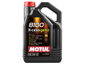 109776 (MOTUL) Масло моторное 5W-40 синтетика 5 л MOTUL 8100 X-Cess gen2 A3/B4 SP