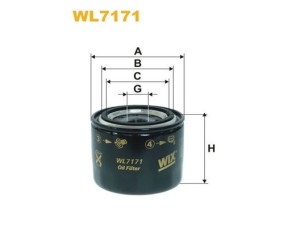 WL7171 (WIX FILTERS) Фильтр масляныйHyundai Sonata YF 09-14 Kia Optima 10-16 Mitsubishi Lancer X 07-