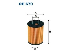 OE670 (FILTRON) Фильтр масляныйFord Ka 08-16 Fiat Doblo 09-15 Peugeot Bipper 08-17