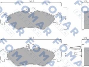 627481 (FOMAR) Колодки тормозные дисковые задниеVW LT28-55 96-06 Mercedes-Benz Sprinter 901-905 95-06