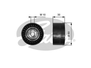 T36380 (GATES) Ролик ГРМ паразитныйRenault Megane III 09-16 Mercedes-Benz Vito W447 14- Nissan Qashqai 07-14