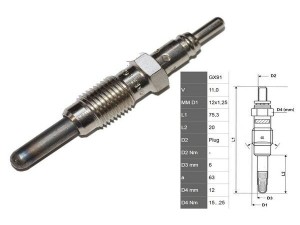 FT82728 (FAST) Свічка розжарюванняFiat Palio 96-20 Fiat Punto 03-10 Fiat Doblo 00-09