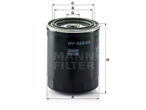 WP928/80 (MANN-FILTER) Фильтр масляныйToyota Land Cruiser Prado 120 03-09 Ford Ranger 00-06 Mazda B-Series 98-06