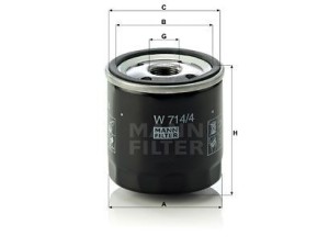 W714/4 (MANN-FILTER) Фильтр масляныйFiat Doblo 00-09 Alfa Romeo 156 97-07 Lancia Thesis 02-09